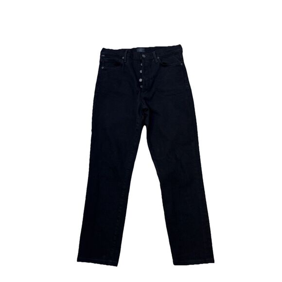 Citizens of Humanity Olivia Crop High Rise Slim Black Jeans Size 28 Button Fly - Picture 1 of 12
